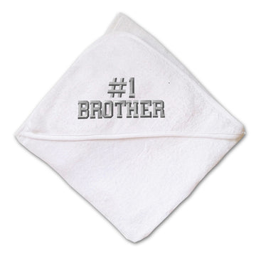 Baby Hooded Towel Number #1 Brother Embroidery Kids Bath Robe Cotton