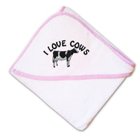 Baby Hooded Towel I Love Cows Embroidery Kids Bath Robe Cotton - Cute Rascals