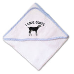 Baby Hooded Towel I Love Goats Style A Embroidery Kids Bath Robe Cotton - Cute Rascals