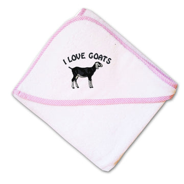 Baby Hooded Towel I Love Goats Style A Embroidery Kids Bath Robe Cotton