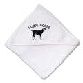 Baby Hooded Towel I Love Goats Style A Embroidery Kids Bath Robe Cotton