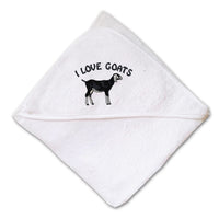 Baby Hooded Towel I Love Goats Style A Embroidery Kids Bath Robe Cotton - Cute Rascals