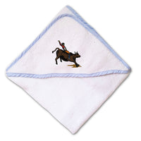 Baby Hooded Towel Bull Riding Embroidery Kids Bath Robe Cotton - Cute Rascals