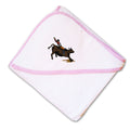 Baby Hooded Towel Bull Riding Embroidery Kids Bath Robe Cotton