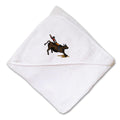 Baby Hooded Towel Bull Riding Embroidery Kids Bath Robe Cotton