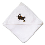 Baby Hooded Towel Bull Riding Embroidery Kids Bath Robe Cotton - Cute Rascals