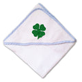 Baby Hooded Towel 4 Leaf Clover Embroidery Kids Bath Robe Cotton