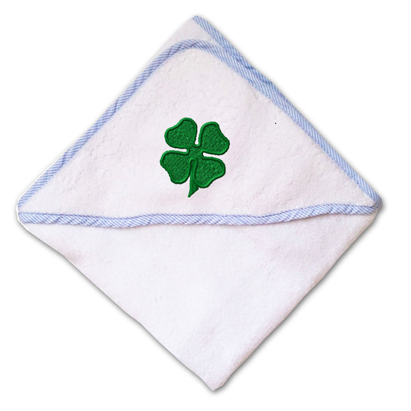 Baby Hooded Towel 4 Leaf Clover Embroidery Kids Bath Robe Cotton - Cute Rascals