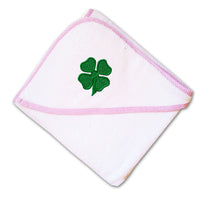 Baby Hooded Towel 4 Leaf Clover Embroidery Kids Bath Robe Cotton - Cute Rascals