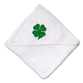 Baby Hooded Towel 4 Leaf Clover Embroidery Kids Bath Robe Cotton
