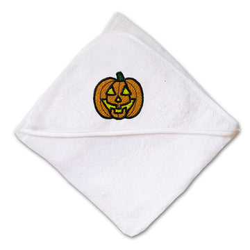 Baby Hooded Towel Pumpkin Embroidery Kids Bath Robe Cotton