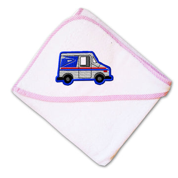 Baby Hooded Towel U.S. Mail Truck post Embroidery Kids Bath Robe Cotton