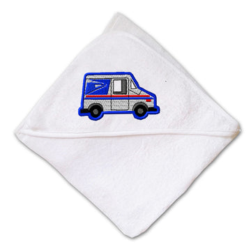 Baby Hooded Towel U.S. Mail Truck post Embroidery Kids Bath Robe Cotton