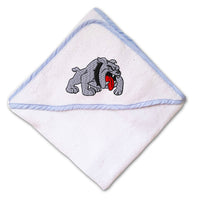 Baby Hooded Towel Bulldog C Embroidery Kids Bath Robe Cotton - Cute Rascals