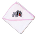 Baby Hooded Towel Bulldog C Embroidery Kids Bath Robe Cotton