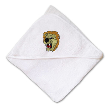 Baby Hooded Towel Lion Face Sports Mascots Embroidery Kids Bath Robe Cotton