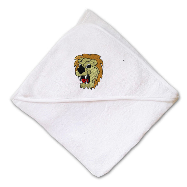 Baby Hooded Towel Lion Face Sports Mascots Embroidery Kids Bath Robe Cotton - Cute Rascals