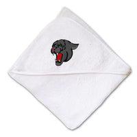 Baby Hooded Towel Panther Head Mascot Embroidery Kids Bath Robe Cotton - Cute Rascals