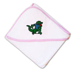 Baby Hooded Towel Standing Alligator Embroidery Kids Bath Robe Cotton - Cute Rascals