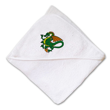 Baby Hooded Towel Dragon Sports Mascot Embroidery Kids Bath Robe Cotton