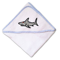 Baby Hooded Towel Mean Shark Embroidery Kids Bath Robe Cotton - Cute Rascals