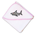 Baby Hooded Towel Mean Shark Embroidery Kids Bath Robe Cotton