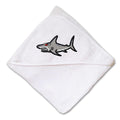 Baby Hooded Towel Mean Shark Embroidery Kids Bath Robe Cotton