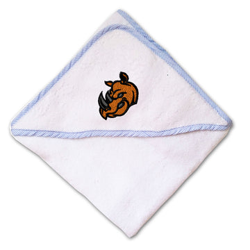 Baby Hooded Towel Animal Rhino Mascot Embroidery Kids Bath Robe Cotton