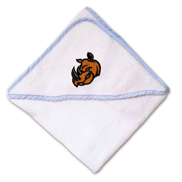 Baby Hooded Towel Animal Rhino Mascot Embroidery Kids Bath Robe Cotton - Cute Rascals