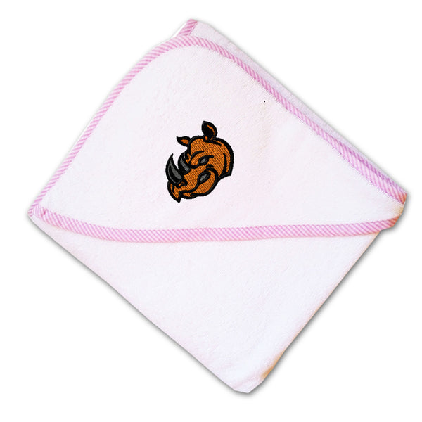 Baby Hooded Towel Animal Rhino Mascot Embroidery Kids Bath Robe Cotton - Cute Rascals