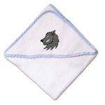 Baby Hooded Towel Animal Wolves Mascot B Embroidery Kids Bath Robe Cotton - Cute Rascals