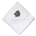 Baby Hooded Towel Animal Wolves Mascot B Embroidery Kids Bath Robe Cotton
