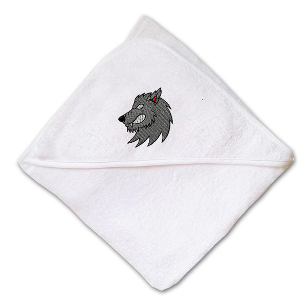 Baby Hooded Towel Animal Wolves Mascot B Embroidery Kids Bath Robe Cotton - Cute Rascals
