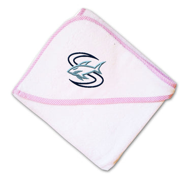 Baby Hooded Towel Animal Fish Shark Mascot Embroidery Kids Bath Robe Cotton