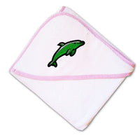 Baby Hooded Towel Animal Dolphin Mascot Embroidery Kids Bath Robe Cotton - Cute Rascals