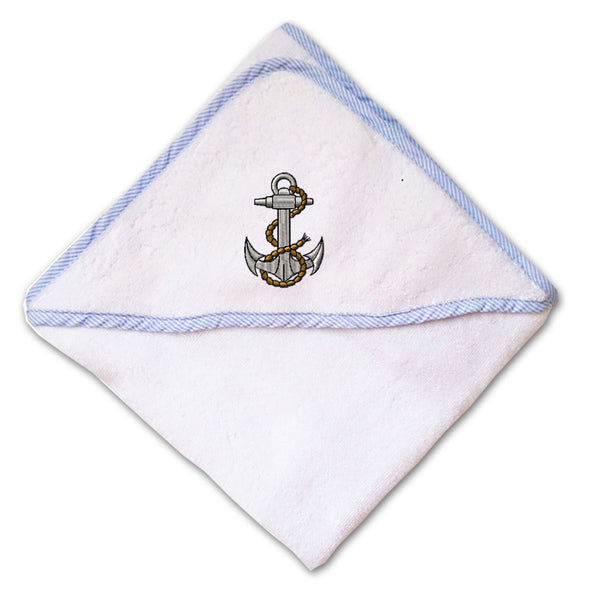 Baby Hooded Towel Anchor Embroidery Kids Bath Robe Cotton - Cute Rascals