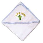 Baby Hooded Towel I Love Corn Farmer Embroidery Kids Bath Robe Cotton - Cute Rascals
