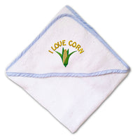 Baby Hooded Towel I Love Corn Farmer Embroidery Kids Bath Robe Cotton - Cute Rascals