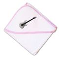 Baby Hooded Towel Electric Guitar White Embroidery Kids Bath Robe Cotton