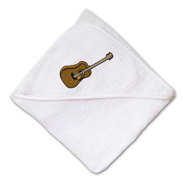Baby Hooded Towel Guitar Music A Embroidery Kids Bath Robe Cotton