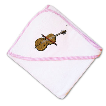 Baby Hooded Towel Cello Music Embroidery Kids Bath Robe Cotton