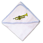 Baby Hooded Towel Trumpet Music A Embroidery Kids Bath Robe Cotton - Cute Rascals
