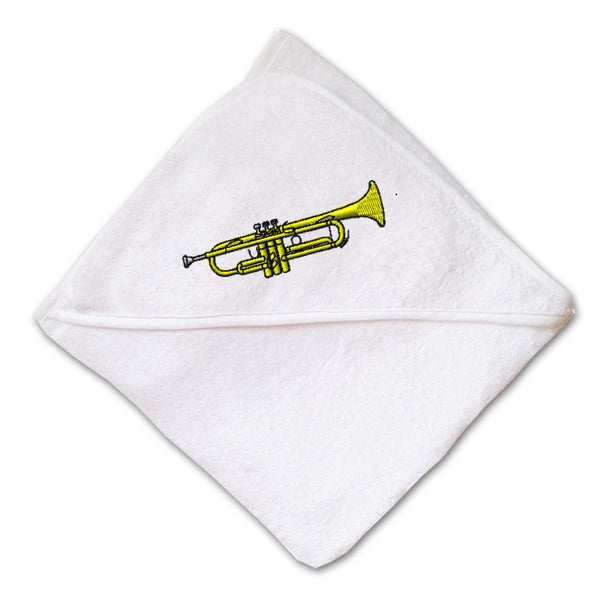 Baby Hooded Towel Trumpet Music A Embroidery Kids Bath Robe Cotton - Cute Rascals