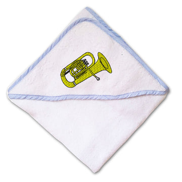 Baby Hooded Towel Tuba Music A Embroidery Kids Bath Robe Cotton