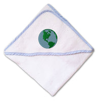 Baby Hooded Towel Globe Embroidery Kids Bath Robe Cotton - Cute Rascals