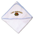 Baby Hooded Towel I Love Hamburger Embroidery Kids Bath Robe Cotton - Cute Rascals