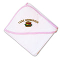 Baby Hooded Towel I Love Hamburger Embroidery Kids Bath Robe Cotton