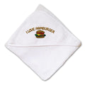 Baby Hooded Towel I Love Hamburger Embroidery Kids Bath Robe Cotton
