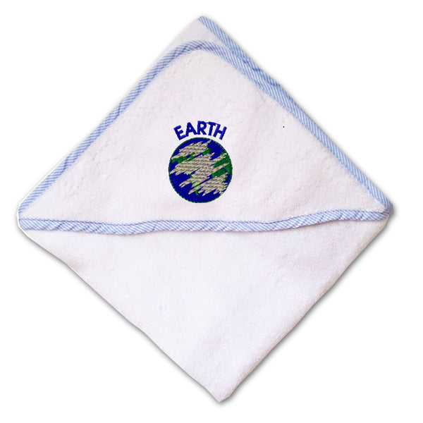 Baby Hooded Towel Earth Global Warming Embroidery Kids Bath Robe Cotton - Cute Rascals