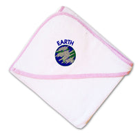 Baby Hooded Towel Earth Global Warming Embroidery Kids Bath Robe Cotton - Cute Rascals